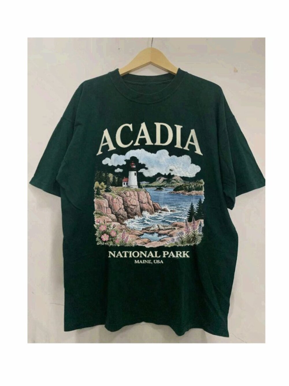 Acadia National Park Vintage Lighthouse Graphic Unisex T-Shirt